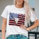 American Pride Bull Skull White Graphic Tee