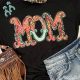 Chic Black Floral "MOM" Graphic Tee