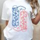 Cowboy Boots and Star Print Casual Tee with Round Neck