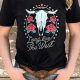 Floral Long Live The West Black Steer Head Graphic T-Shirt