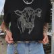 Glamorous Black Rhinestone Western Steer Head Graphic Tee