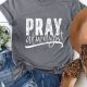 Gray Faithful Prayer Graphic Crew Neck T-Shirt