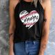 Heart Print Mama Baseball Graphic Tank Top