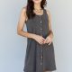 HEYSON All About Comfort Sleeveless Button Down Mini Dress